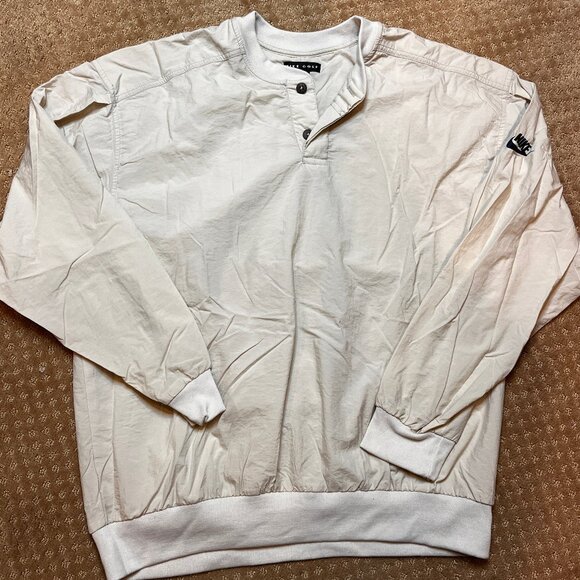 VTG Nike Golf 1/4 Button Jacket Mens XL Rare Y2K Tan Wind Resistant Top Layer - Picture 1 of 10
